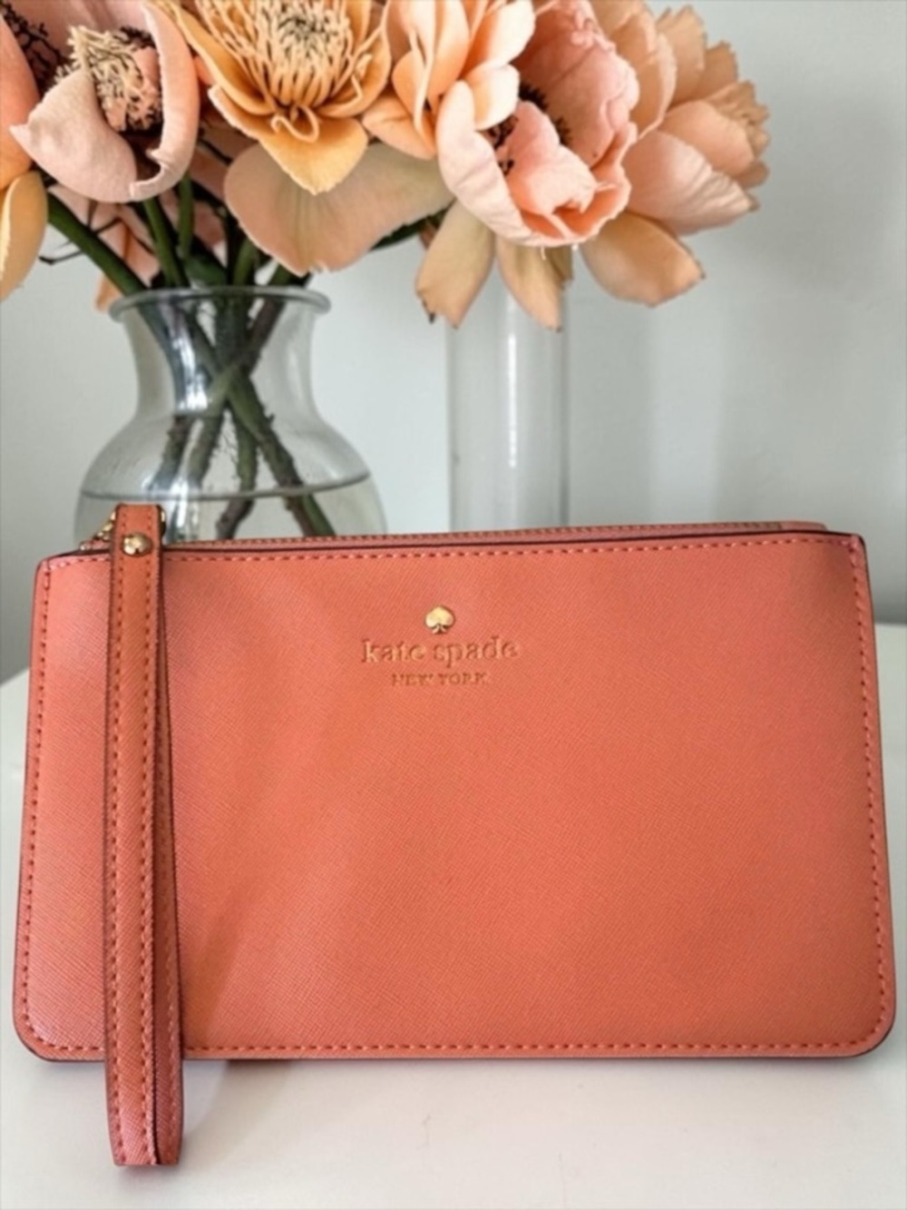Kate Spade Slim Bee Pink Wristlet Clutch Fits an iPhone.